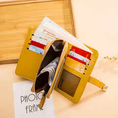 Leather Clutch Bag Wallet Cell Phone Pocket Long Purse