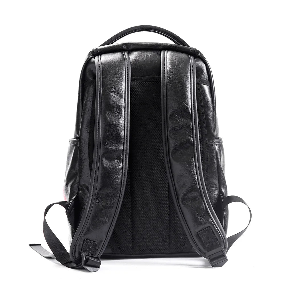 Men's Camo Leather Backpack Shoulder Bag Travel Laptop School Bag