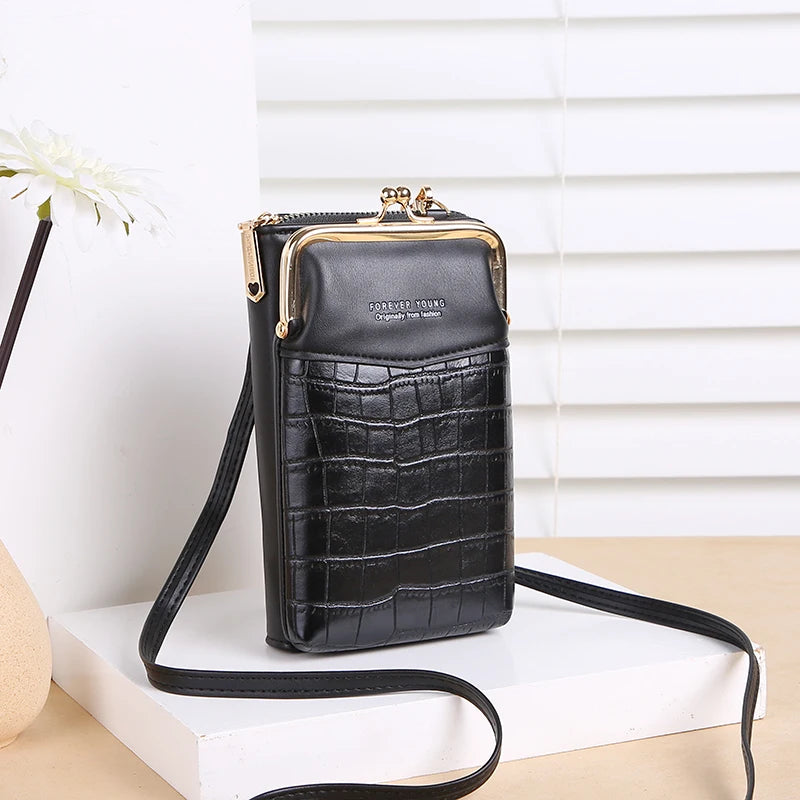 Stone Pattern Crossbody Bag Women's PU Leather Shoulder Bags Handbags