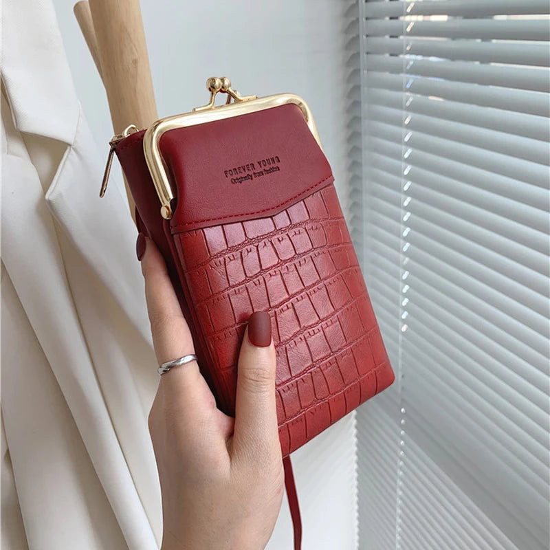 Stone Pattern Crossbody Bag Women's PU Leather Shoulder Bags Handbags