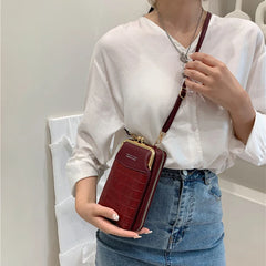 Stone Pattern Crossbody Bag Women's PU Leather Shoulder Bags Handbags