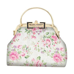 Floral Flowers European Lay Bag Mother Gift Shell Lock Women Hand Bags Women's H