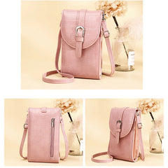 Women Cell Phone Bag Mini Crossbody Soft Leather Purse