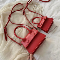 Mini Pu Leather Crossbody Bags For Women Small Square Bag Shoulder Messenger Bag