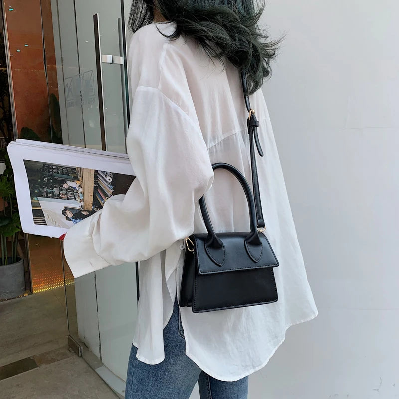 Mini Pu Leather Crossbody Bags For Women Small Square Bag Shoulder Messenger Bag