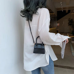 Mini Pu Leather Crossbody Bags For Women Small Square Bag Shoulder Messenger Bag