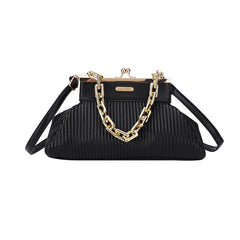 PU Leather Chain Clip Bag Ladies Handbag Ins Women Crossbody Bags Shoulder Bag