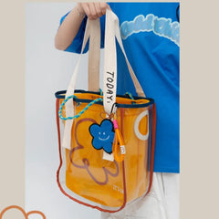 PVC Shoulder Handbags Transparent Jelly Tote Bag Large Capacity Women's Bag