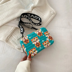 Cartoon Print Small Women's Messenger Bag Chain Crossbody B304