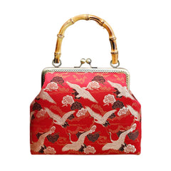 Vintage Lock Bamboo Hand Bags Lay Japan Bag Purses Chain