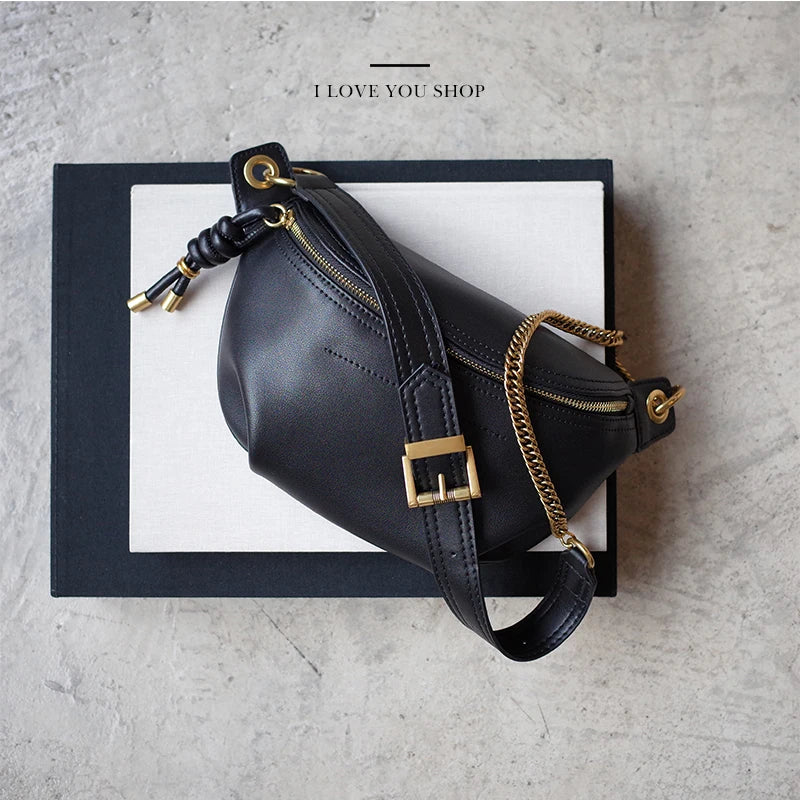Women Bags Chain Leather Messenger Bag Shoulder Bag Female Capacity Zipper