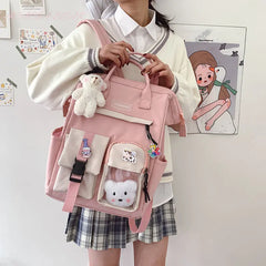 Waterproof Candy Colors Backpack for Teenage Girl Travel Rucksack