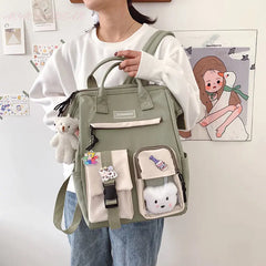 Waterproof Candy Colors Backpack for Teenage Girl Travel Rucksack