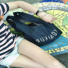 Waterproof Denim Shoulder Hand Bag for Women Crossbody Casual Jeans Bags