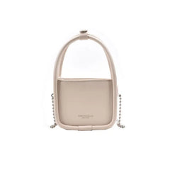 NEWDISCVRY Leather Shoulder Bag Chain Crossbody Mini Square Bag