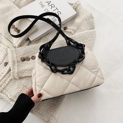 NEWDISCVRY Winter PU Leather Quilted Women's Handbag
