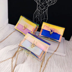 Laser Transparent Shoulder Bag PVC Beach Waterproof Messenger Bag