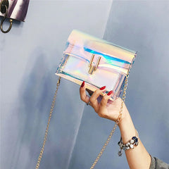 Laser Transparent Shoulder Bag PVC Beach Waterproof Messenger Bag