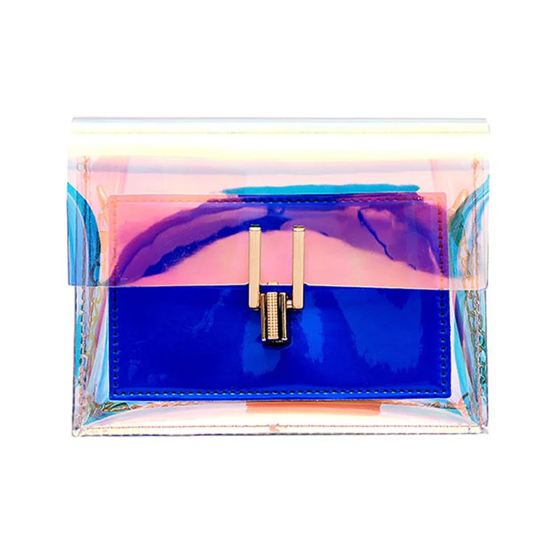 Laser Transparent Shoulder Bag PVC Beach Waterproof Messenger Bag