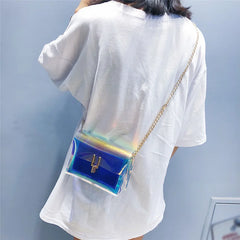 Laser Transparent Shoulder Bag PVC Beach Waterproof Messenger Bag