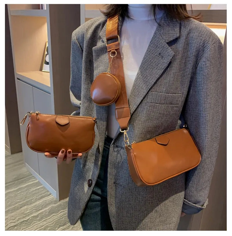 PU Leather Shoulder Messenger Bag Casual Crossbody Bags Women Handbags Totes Bag