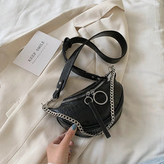 PU Leather Crossbody Bags For Women Chain Small Shoulder Bag