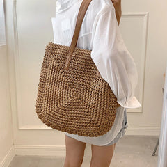 Summer Straw Shoulder Bag Rattan Beach Bags Large Capacity