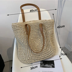 Summer Straw Shoulder Bag Rattan Beach Bags Large Capacity