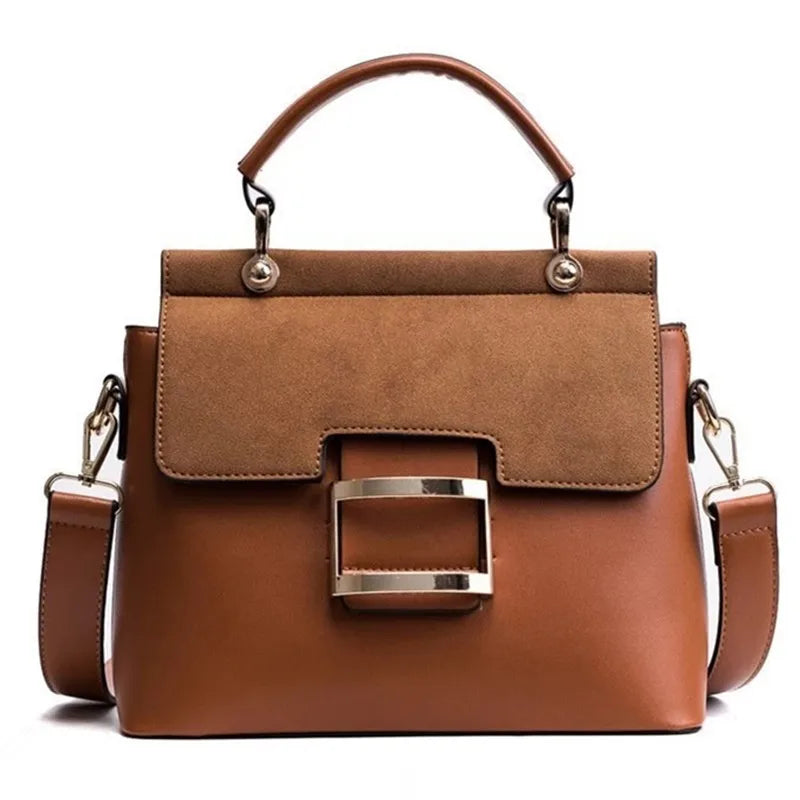 Vintage Shoulder Bags Buckle PU Leather Handbags Crossbody Bags