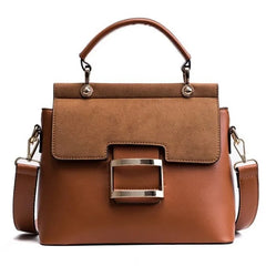 Vintage Shoulder Bags Buckle PU Leather Handbags Crossbody Bags