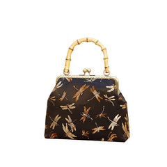 Pure Vintage Lock Shell Vintage Bags Wood Hand Bag Women's Handbags Purses