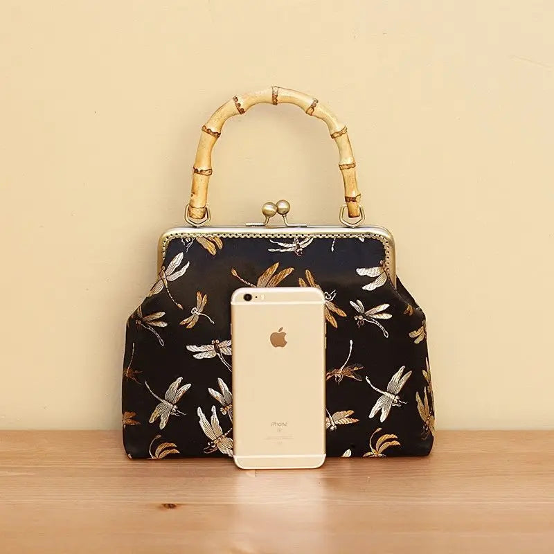 Pure Vintage Lock Shell Vintage Bags Wood Hand Bag Women's Handbags Purses