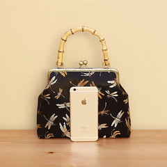 Pure Vintage Lock Shell Vintage Bags Wood Hand Bag Women's Handbags Purses