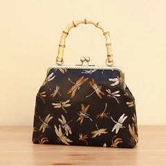 Pure Vintage Lock Shell Vintage Bags Wood Hand Bag Women's Handbags Purses