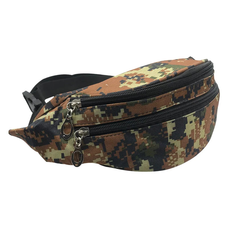 Camo Waist Pack Phone Pouch Climbing Sport Travel Adjustable Belt Bag