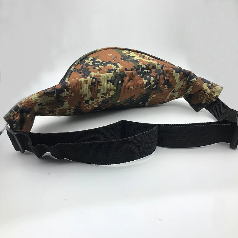 Camo Waist Pack Phone Pouch Climbing Sport Travel Adjustable Belt Bag