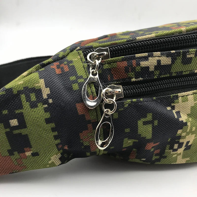 Camo Waist Pack Phone Pouch Climbing Sport Travel Adjustable Belt Bag