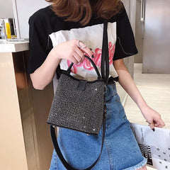 Women bucket bag Diamond Messenger Bags PU leather Shoulder Bags