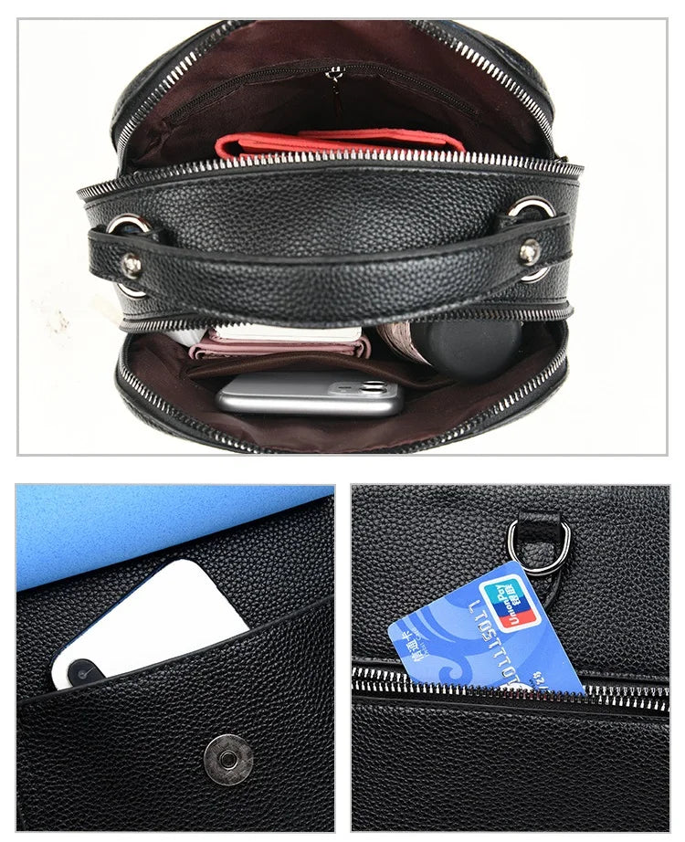 Small Women Backpack Multifunction Shoulder Bag for Teenage Girls