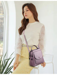 Small Women Backpack Multifunction Shoulder Bag for Teenage Girls