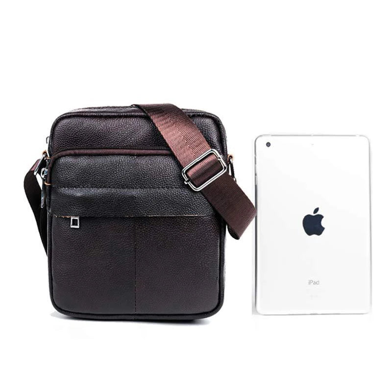 Vintage Leather Men Messenger Bags Crossbody Shoulder Bag