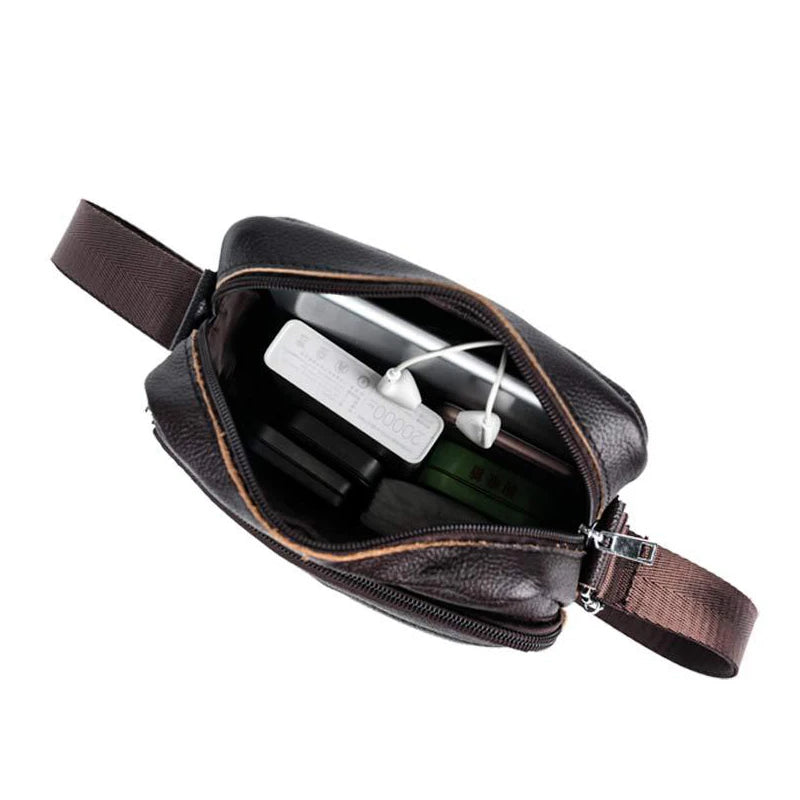 Vintage Leather Men Messenger Bags Crossbody Shoulder Bag