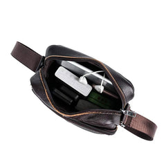 Vintage Leather Men Messenger Bags Crossbody Shoulder Bag