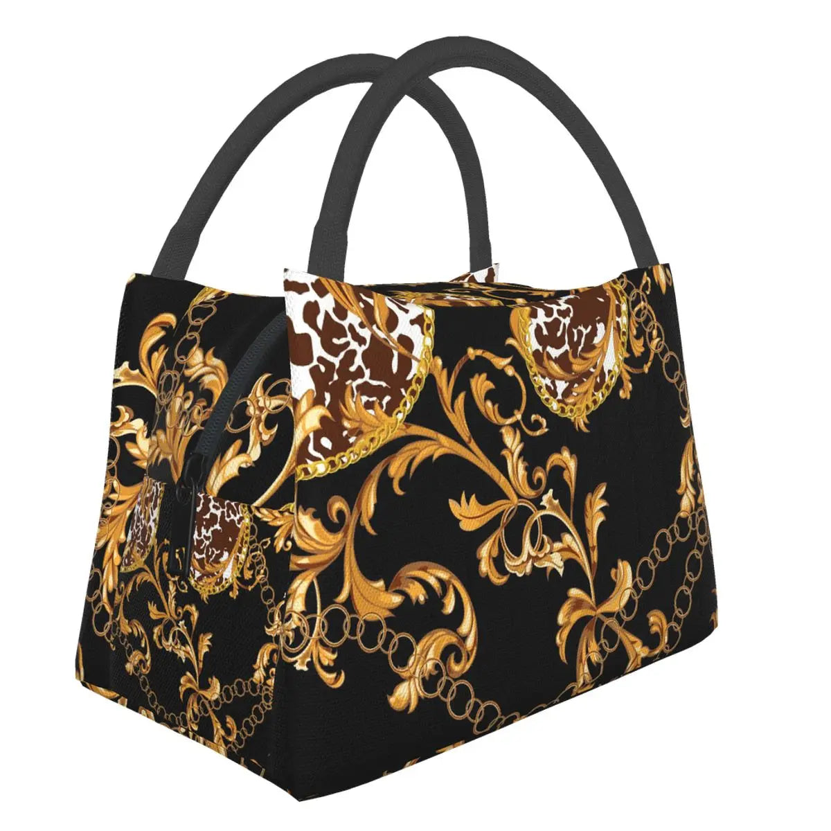 Baroque Floral Pattern Cooler Lunch Bento Bag Insulated Thermal Food Picnic Bags