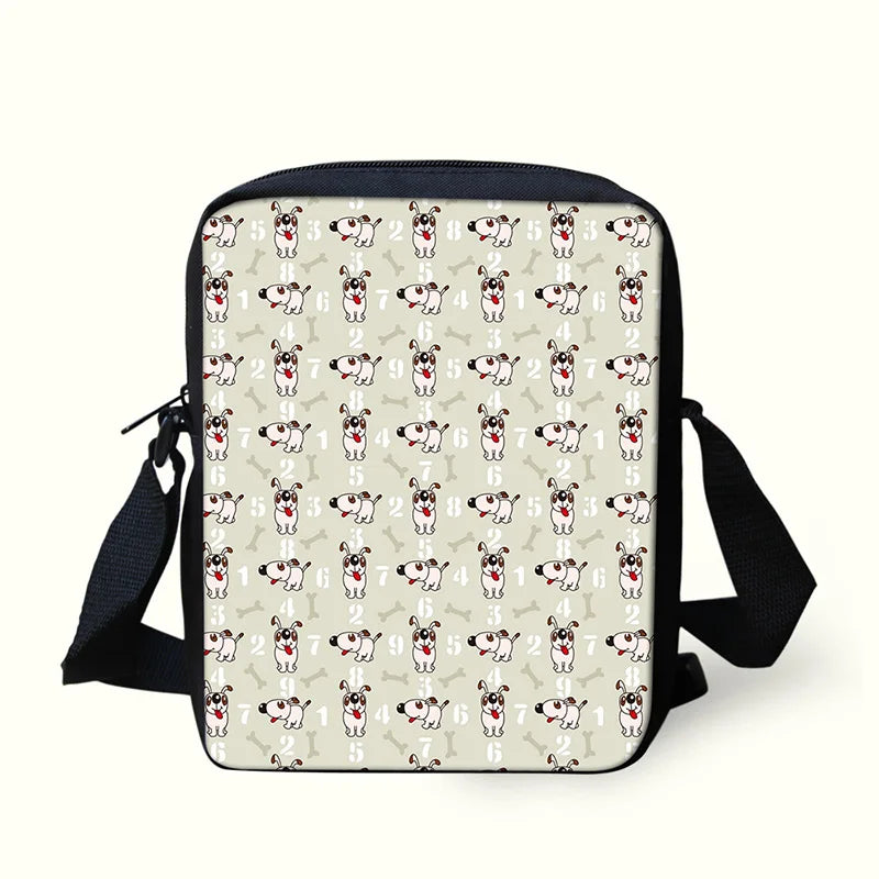 Dog Pattern Messenger Crossbody Bag Girls Handbags Shoulder Bags