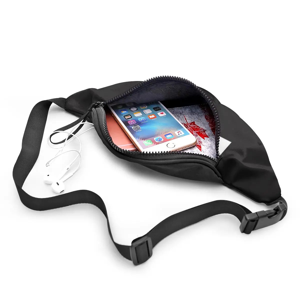 Women Waist Packs Letter Printing Fabric Fanny Pack Zipper Chest Bag