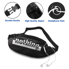 Women Waist Packs Letter Printing Fabric Fanny Pack Zipper Chest Bag