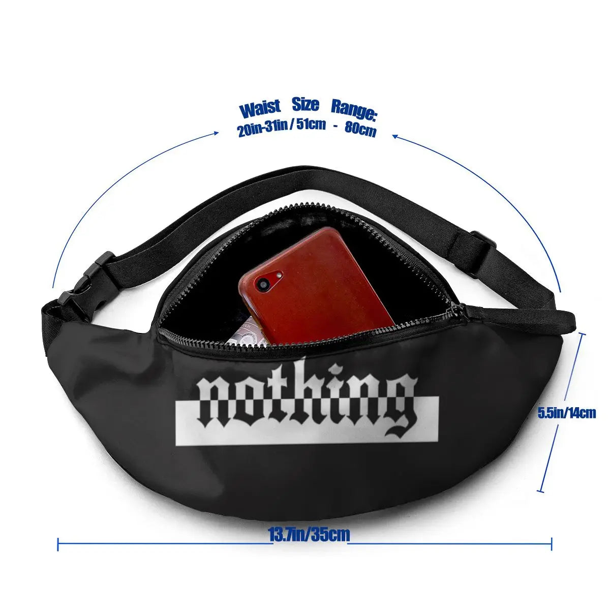 Women Waist Packs Letter Printing Fabric Fanny Pack Zipper Chest Bag