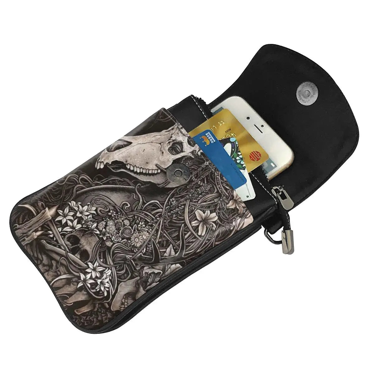 Gothic Unicorn Shoulder Bag PU Leather Mini Phone Bags for Women