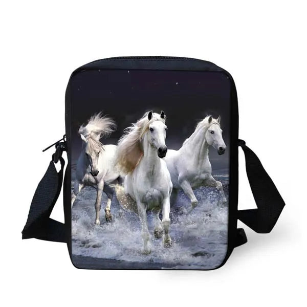 Small 3D Horse Messenger Bag for Girls Boys Women